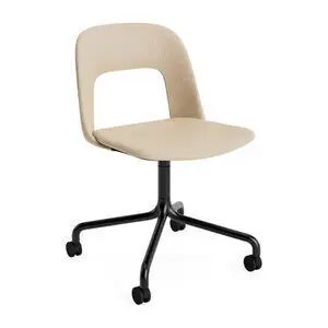 Hay - Layout Chair 164 Sort pulverlakeret aluminium 4-stjernet drejelig bue Hjulbase - Sort