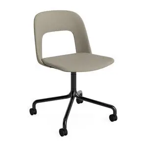 Hay - Layout Chair 164 Sort pulverlakeret aluminium 4-stjernet drejelig bue Hjulbase - Sort