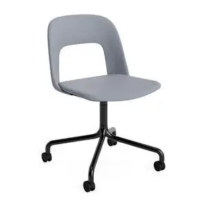 Hay - Layout Chair 164 Sort pulverlakeret aluminium 4-stjernet drejelig bue Hjulbase - Sort