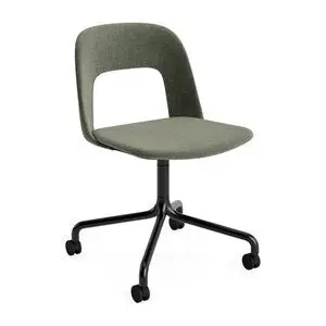 Hay - Layout Chair 164 Sort pulverlakeret aluminium 4-stjernet drejelig bue Hjulbase - Sort