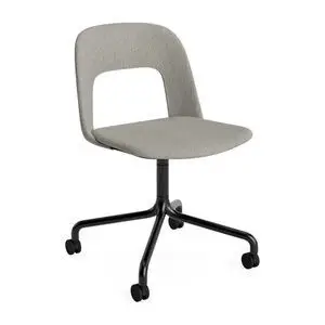 Hay - Layout Chair 164 Sort pulverlakeret aluminium 4-stjernet drejelig bue Hjulbase - Sort