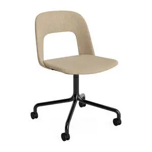 Hay - Layout Chair 164 Sort pulverlakeret aluminium 4-stjernet drejelig bue Hjulbase - Sort