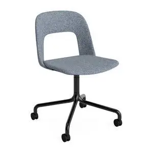 Hay - Layout Chair 164 Sort pulverlakeret aluminium 4-stjernet drejelig bue Hjulbase - Sort