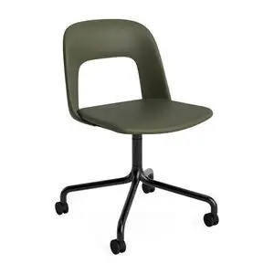 Hay - Layout Chair 164 Sort pulverlakeret aluminium 4-stjernet drejelig bue Hjulbase - Sort