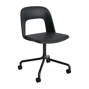 Hay - Layout Chair 164 Sort pulverlakeret aluminium 4-stjernet drejelig bue Hjulbase - Sort