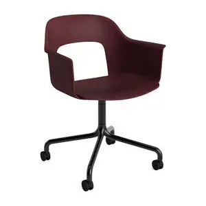Hay - Layout Lænestol 261 Sort pulverlakeret aluminium 4-stjernet drejelig bue Hjulbase - Bordeaux