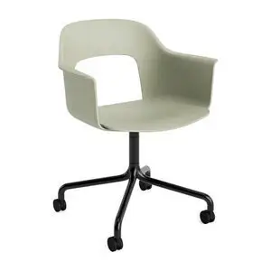 Hay - Layout Lænestol 261 Sort pulverlakeret aluminium 4-stjernet drejelig bue Hjulbase - Pastelgrøn