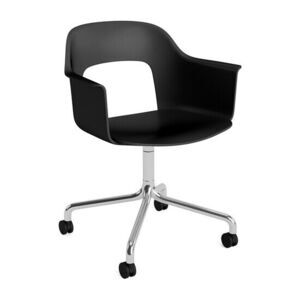 Hay - Layout Lænestol 261 Poleret aluminium 4-stjernet drejelig bue Hjulbase - Sort