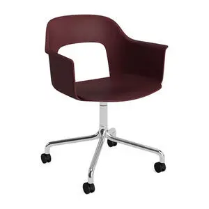 Hay - Layout Lænestol 261 Poleret aluminium 4-stjernet drejelig bue Hjulbase - Bordeaux