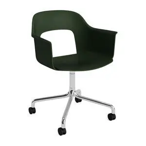 Hay - Layout Lænestol 261 Poleret aluminium 4-stjernet drejelig bue Hjulbase - Flaskegrøn