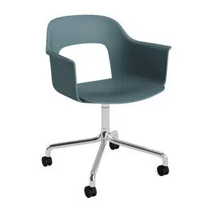 Hay - Layout Lænestol 261 Poleret aluminium 4-stjernet drejelig bue Hjulbase - Ocean