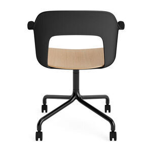 Hay - Layout Lænestol 262 Sort pulverlakeret aluminium 4-stjernet drejelig bue Hjulbase - Sort
