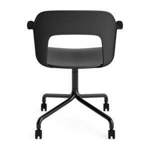 Hay - Layout Lænestol 262 Sort pulverlakeret aluminium 4-stjernet drejelig bue Hjulbase - Sort