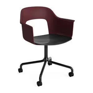 Hay - Layout Lænestol 262 Sort pulverlakeret aluminium 4-stjernet drejelig bue Hjulbase - Bordeaux