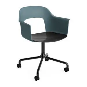 Hay - Layout Lænestol 262 Sort pulverlakeret aluminium 4-stjernet drejelig bue Hjulbase - Ocean