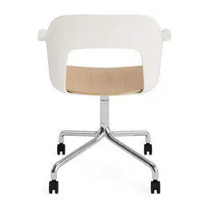 Hay - Layout Lænestol 262 Poleret aluminium 4-stjernet drejelig bue Hjulbase - Cremehvid