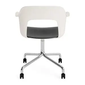 Hay - Layout Lænestol 262 Poleret aluminium 4-stjernet drejelig bue Hjulbase - Cremehvid