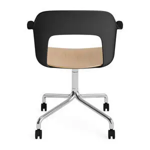 Hay - Layout Lænestol 262 Poleret aluminium 4-stjernet drejelig bue Hjulbase - Sort