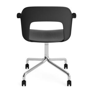 Hay - Layout Lænestol 262 Poleret aluminium 4-stjernet drejelig bue Hjulbase - Sort