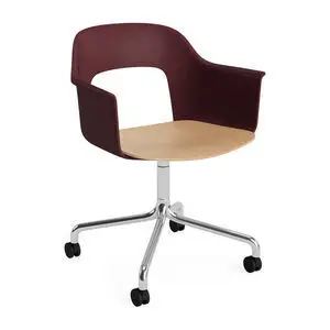 Hay - Layout Lænestol 262 Poleret aluminium 4-stjernet drejelig bue Hjulbase - Bordeaux