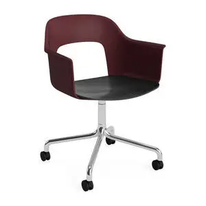 Hay - Layout Lænestol 262 Poleret aluminium 4-stjernet drejelig bue Hjulbase - Bordeaux