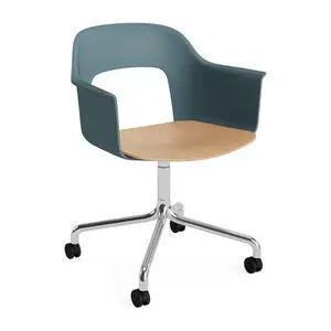 Hay - Layout Lænestol 262 Poleret aluminium 4-stjernet drejelig bue Hjulbase - Ocean