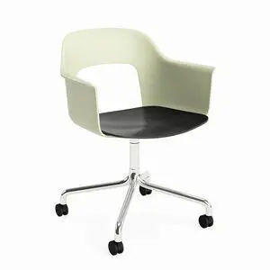 Hay - Layout Lænestol 262 Poleret aluminium 4-stjernet drejelig bue Hjulbase - Pastelgrøn