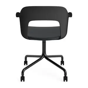Hay - Layout Lænestol 263 Sort pulverlakeret aluminium 4-stjernet drejelig bue Hjulbase - Sort
