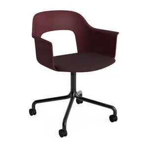 Hay - Layout Lænestol 263 Sort pulverlakeret aluminium 4-stjernet drejelig bue Hjulbase - Bordeaux