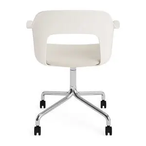 Hay - Layout Lænestol 263 Poleret aluminium 4-stjernet drejelig bue Hjulbase - Cremehvid