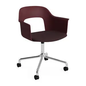 Hay - Layout Lænestol 263 Poleret aluminium 4-stjernet drejelig bue Hjulbase - Bordeaux