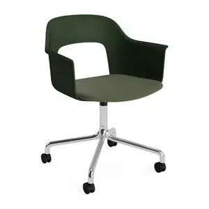 Hay - Layout Lænestol 263 Poleret aluminium 4-stjernet drejelig bue Hjulbase - Flaskegrøn