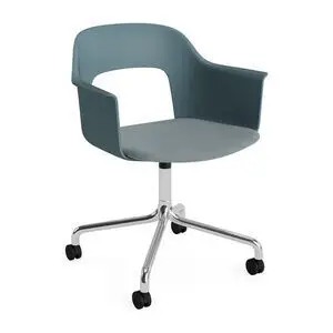 Hay - Layout Lænestol 263 Poleret aluminium 4-stjernet drejelig bue Hjulbase - Ocean