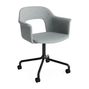 Hay - Layout Lænestol 264 Sort pulverlakeret aluminium 4-stjernet drejelig bue Hjulbase - Sort