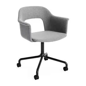 Hay - Layout Lænestol 264 Sort pulverlakeret aluminium 4-stjernet drejelig bue Hjulbase - Sort
