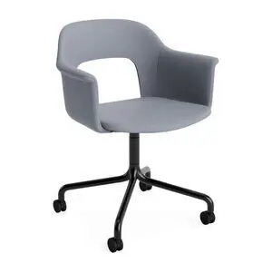 Hay - Layout Lænestol 264 Sort pulverlakeret aluminium 4-stjernet drejelig bue Hjulbase - Sort