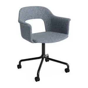 Hay - Layout Lænestol 264 Sort pulverlakeret aluminium 4-stjernet drejelig bue Hjulbase - Sort
