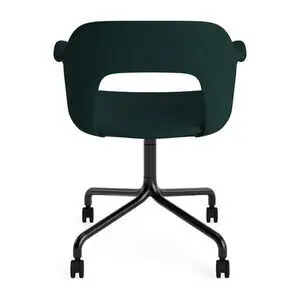 Hay - Layout Lænestol 264 Sort pulverlakeret aluminium 4-stjernet drejelig bue Hjulbase - Sort