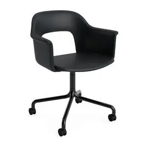 Hay - Layout Lænestol 264 Sort pulverlakeret aluminium 4-stjernet drejelig bue Hjulbase - Sort