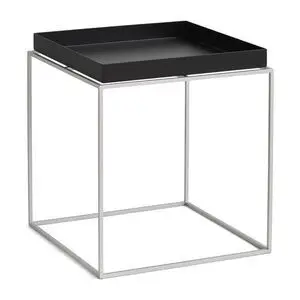 Hay - Tray Table Silver grey Silicone coated steel base - Black