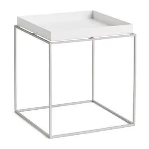 Hay - Tray Table Silver grey Silicone coated steel base - White