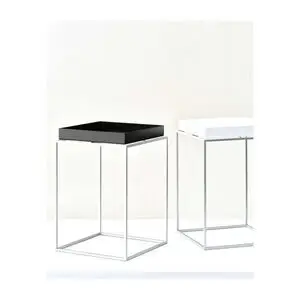 Hay - Tray Table Silver grey Silicone coated steel base - Black