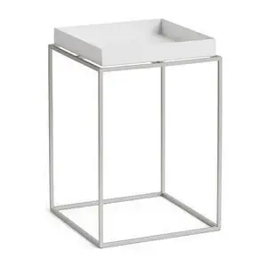 Hay - Tray Table Silver grey Silicone coated steel base - White