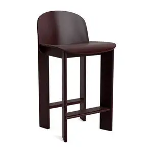 Hay - Chisel 35 Barstol Lav med ryglæn H65 Standard glider - Mørk bordeaux