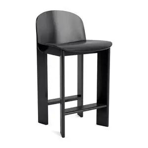 Hay - Chisel 35 Barstol Lav med ryglæn H65 Standard glider - Sort