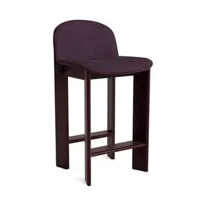 Hay - Chisel 35 Barstol Lav med ryglæn H65 Standard glider - Mørk Bordeaux