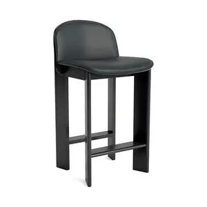 Hay - Chisel 35 Barstol Lav med ryglæn H65 Standard glider - Sort