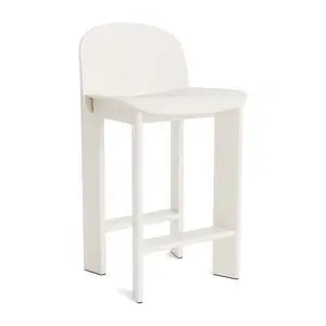 Hay - Chisel 35 Barstol Lav med ryglæn H65 Standard glider - Cremehvid