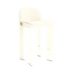 Hay - Chisel 35 Barstol Lav med ryglæn H65 Standard glider - Cremehvid