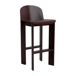 Hay - Chisel 35 Barstol Høj med ryglæn H75 Standard glider - Mørk bordeaux